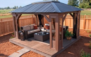 Paradise LeisureScapes is an official Visscher Gazebo Dealer. We offer open air, semi and fully enclosed gazebos, and pergolas for Regina and Saskatoon