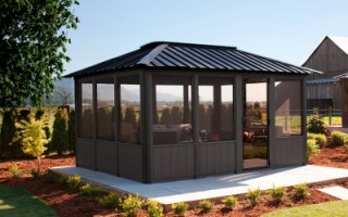 Paradise LeisureScapes is an official Visscher Gazebo Dealer. We offer open air, semi and fully enclosed gazebos, and pergolas for Regina and Saskatoon