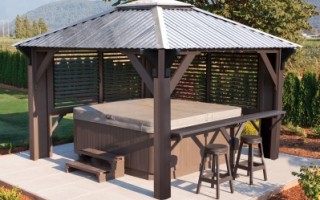 Paradise LeisureScapes is an official Visscher Gazebo Dealer. We offer open air, semi and fully enclosed gazebos, and pergolas for Regina and Saskatoon